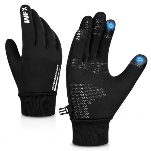 WFX Winter Running Gloves for Men & Women - Touchscreen Anti-Slip Lightweight Thermal Gloves with Fleece Lining, Windproof Warm Gloves for Cycling, Sports & Outdoor Activities
