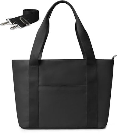 KALIDI Shopper Tasche Damen Groß Tote Bag Uni Tasche arbeitstasche damen mit Reißverschluss Schwarze Handtasche FüR Arbeit, School, BüRo, Schule