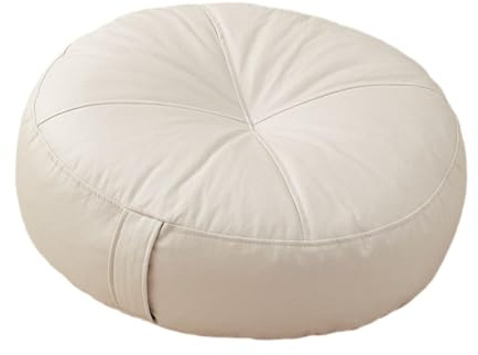 Kuntesetty Cojín Redondo para Meditación Y Descanso de 40 CM, Cojin Funda de algodón Lavable Yoga Zafu para Hogar, Dormitorio, Salón, Blanco