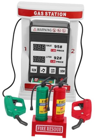 Yardwe Giocattolo Riproduzione Stazione Benzinaio Diy Con Doppio Display Digitale e Funzione Voce Kit Educativo Per Ragazzo Ragazza Riproduzione Pompa Benzina Interattiva Per Camera e Uff