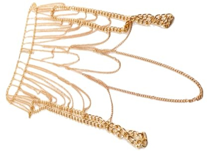 COSMEVIVI Cadena Corporal de Metal Dorada para Niñas y Mujeres, Ligera y Fácil de Llevar Diseño en Capas, Adecuado para Fiestas y Festivales de Verano