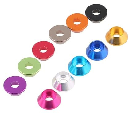 Viti esagonali a testa bombata con rondella in lega di alluminio colorata M4, bulloni, guarnizioni, accessori hardware, 10 pezzi(Rose Red)