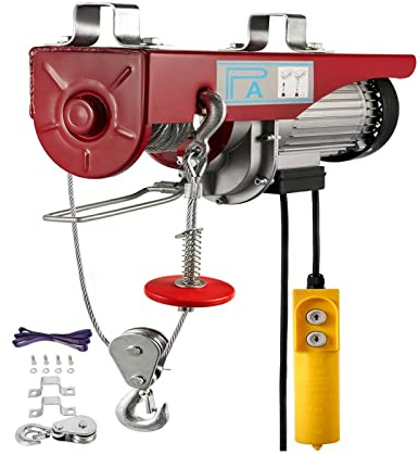 CCKUYT Elektrische Seilwinde, Seilhebemaschine, Kran, Fernbedienung, Seilzug für Boot, Auto, Gerüst, Garage, Lagerlift,