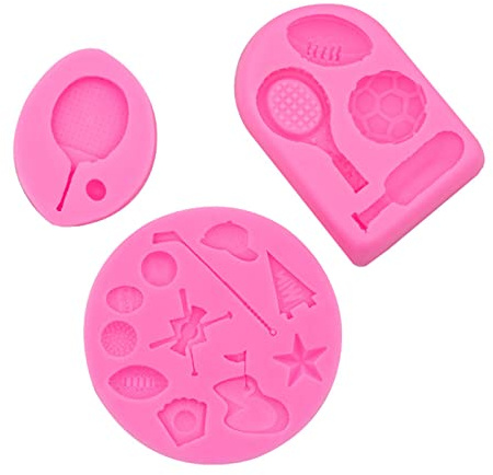3 moldes de silicona para tartas de tenis de mesa, fondant, dulces, chocolate, postres franceses, decoraciones de pasteles, fondant de chocolate