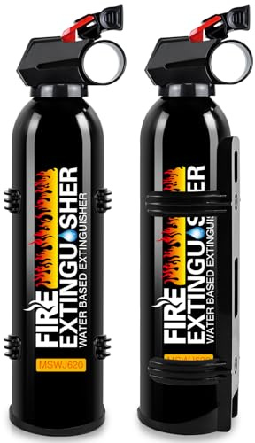 Fire Extinguishers with Mount Bracket - 2 Packs Small Portable Fire Extinguisher for Home, Kitchen, Car, Boat, RV, Vehicle - 620ml Water-Based Fire Extinguisher for Class A, B, C, K Fire