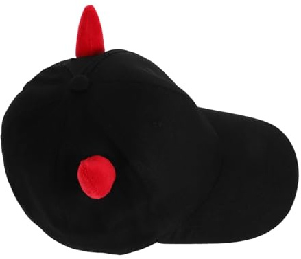 Garneck Unisex Baseball Cap mit Teufelshörnern Flat Cap für Herren und Damen Vielseitige Outdoor Kappe für Freizeit Stylisches Accessoire für Hip Hop und Alltag Schwarz mit Roten Hörnern