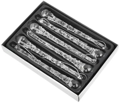 Nishiyuenyi 6X Glas Eiszapfen Ornament Weihnachtsbaum Dekoration für Kamin Hochzeit