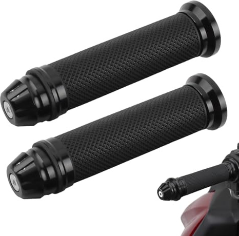 JUGUTA Pro Taper Griffe 1 Paar Schwarz Universal Lenkergriffe 22Mm 24Mm Motorradgriffe Anti-Rutsch Gummigriffe Für Roller Moped Motorrad