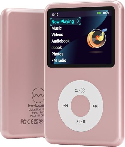 64Gb Mp3 Player with Bluetooth Y1 Portable Music Digital Players Supports Playlist Audiobook Video Nice Gadget for Kids Pink