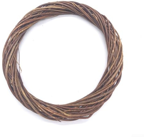 HomeVortex Rattan-Kranzsockel, 30 cm, ungeschälter Weidenzweig für DIY-Blumenarrangements, Innen- und Außenbereich (30 cm dünn)