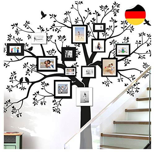 Grandora Wandtattoo XXL Baum Vögel I weiß (BxH) 165 x 160 cm I Wohnzimmer Schlafzimmer Flur Sticker Aufkleber selbstklebend Wandsticker Wandaufkleber W5480