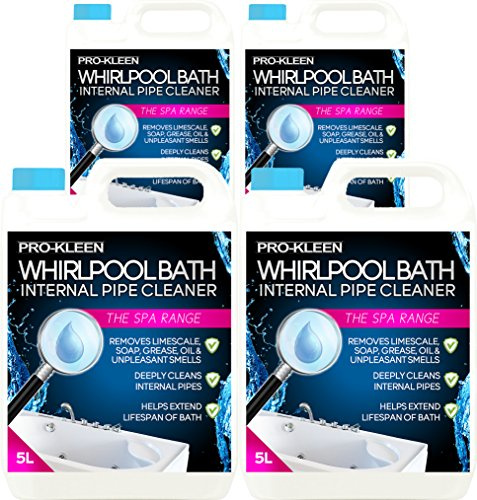 Pro-Kleen Whirlpool Bath Internal Pipe Cleaner (20L) - Provides a Deep, Hygienic Clean to Remove Limescale, Soap, Oil, Grease & Unpleasant Smells from Internal Pipes