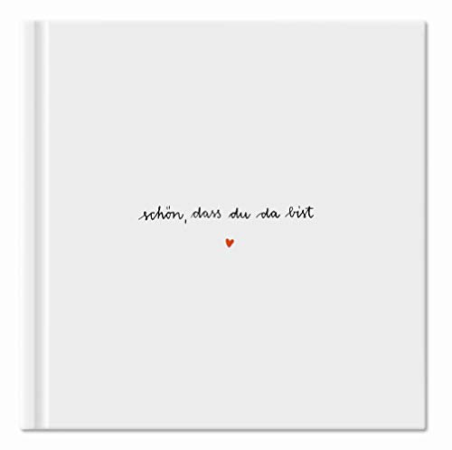 Eine der Guten Gästebuch für Hochzeit, Geburtstag, Ferienwohnung, Taufe, blanko Hochzeitsgästebuch Weiß, 144 Seiten festes FSC Papier, klimaneutral, Premium Hardcover mit Fadenbindung, 21x21 cm