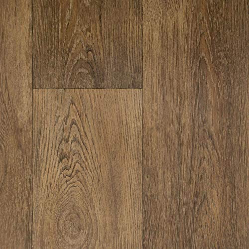 247Floors Forli Wood Plank Effect Vinyl Flooring 2.3mm Realistic Foam Backed Slip Resistant Lino (2m x 3m / 6ft 6 x 9ft 10, Brown Planks)