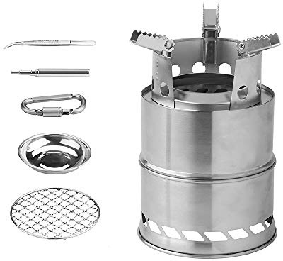Hornillos de acampada Estufa de Leña Camping Hornillo Alcohol Portátil para Madera o Alcohol Camping Senderismo BBQ Picnic