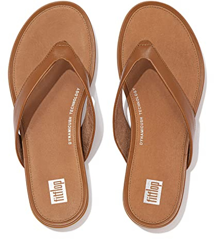 Fitflop Women's Gracie Leather Flip-Flops, Light Tan, 5