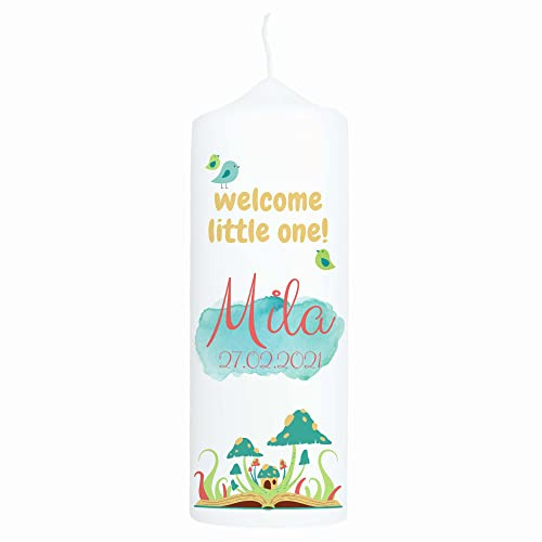 Geburtskerze | Wald | 15-30 cm Höhe | Personalisierte Kerze (20 cm)