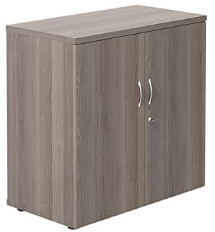 Office Hippo Heavy Duty Office Cupboard, Robust Office Storage with Adjustable Shelf, Lockable, Grey Oak, 80 x 45 x 80 cm