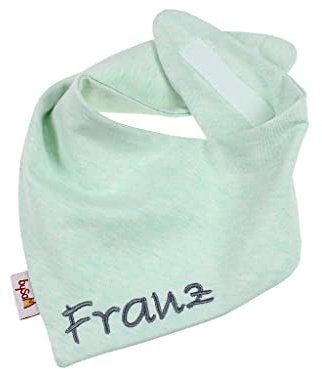 Jersey - Halstuch mit Namen personalisiert * uni mint meliert * Sabbertuch