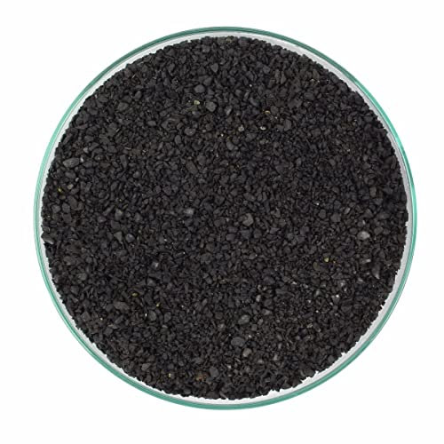 WYSKONT Aquarium Sand Gravel 1 kg - Fish Tank Natural Substrate and Decoration - Natural Fertilizer for Plant Growth - 100% Safe for Live Organisms - Black Grain Size 1-3mm