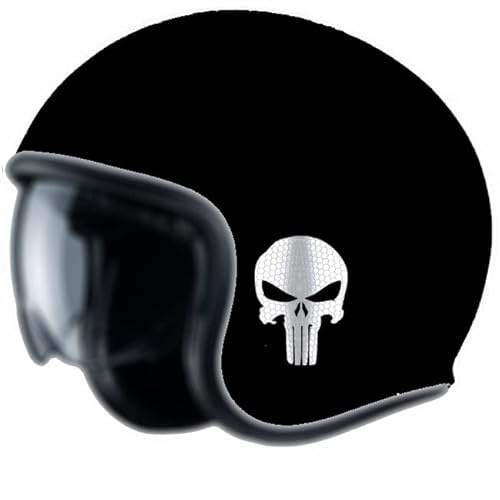 Punisher – 2 Aufkleber mit reflektierender Rückseite für Helm, Motorrad, Auto, Fahrrad, Scooter