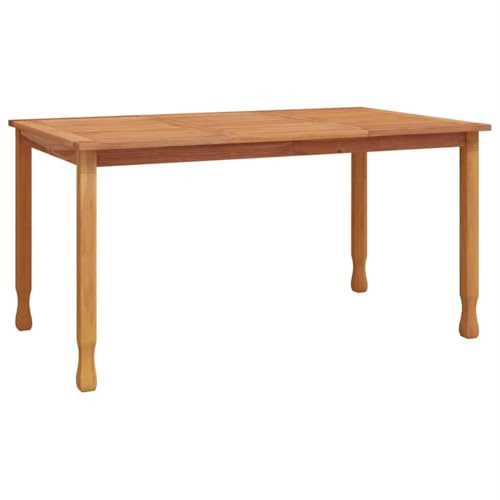 vidaXL Table à Dîner de Jardin, Table à Manger, Meuble de Repas Balcon Patio Terrasse Extérieur, Moderne, Marron Bois Massif de Teck