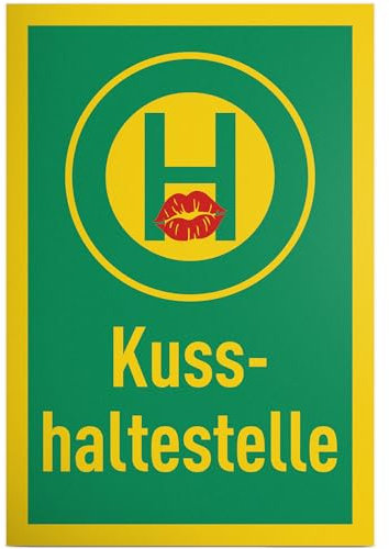 DankeDir! Kusshaltestelle - Schild 30 x 20 cm - Hochzeitsgeschenk Brautpaar Hochzeit Geschenk Hochzeitskarte Deko Idee - Accessoires Hochzeitsdeko JGA Fotobox Requisiten Partydeko