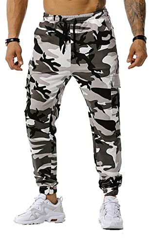 Générique Pantalon De Camouflage pour Hommes, Pantalon Militaire avec Cordon De Serrage, Pantalon De Jogging DéContracté, Pantalon De RandonnéE avec Poches