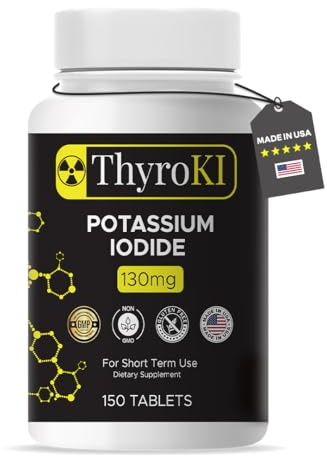 Premium Potassium Iodide Tablets 130 mg – Thyroid Support & Respiratory Health – YODO Naciente KI Pills | Fast-Dissolving Emergency Survival Iodine Supplement | Non-GMO | 150 Tablets | Made in USA