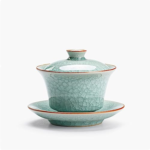 LingXuanGe Gaiwan tazza di tè cinese antico modello Ice Crack tazze di tè cinese Kung Fu set di tè Gaiwan Sancai Tea Bowl Set di tè