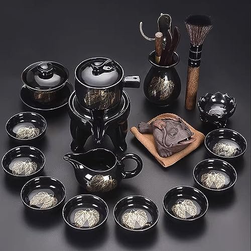 BBAUER teiera giapponese teiera marocchina Set da tè Kung Fu automatico per la preparazione del tè, artefatto per la produzione di tè in grafite per uso domestico(Color:D,Size:)