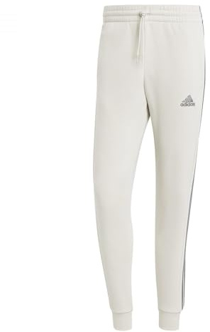 adidas För Män Essentials Fleece 3-Stripes Tapered Cuff Pants, alumina, M