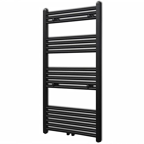 ADWOA Radiador toallero de baño Recto Negro 600 x 1160 mm Radiadores De Agua Calefaccion