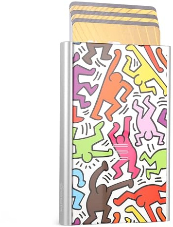 ÖGON -DESIGNS- Aluminium Pop-up-Kartenetui mit RFID-Schutz. Modell: Slider | Karten per Knopfdruck. Die richtige Karte sofort griffbereit. Für bis zu 6 Karten. Pop-up-Geldbörse.