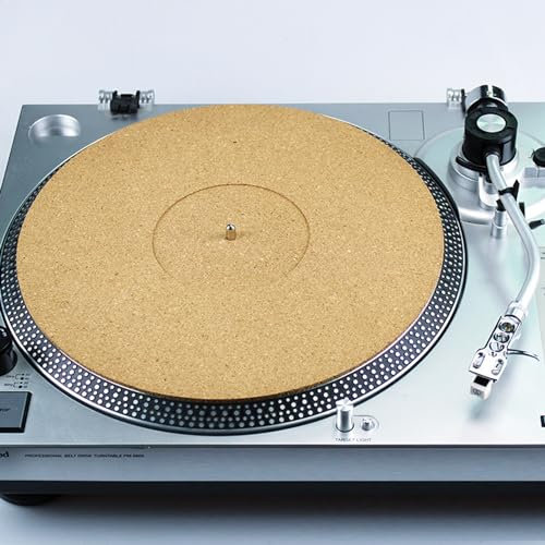 Plattenspieler-Matte aus Kork, 30,5 cm, antistatisch, für LP-Vinyl-Schallplatten, Plattenspieler-Zubehör, professionelles Tuning-Zubehör, verbessert den Klang