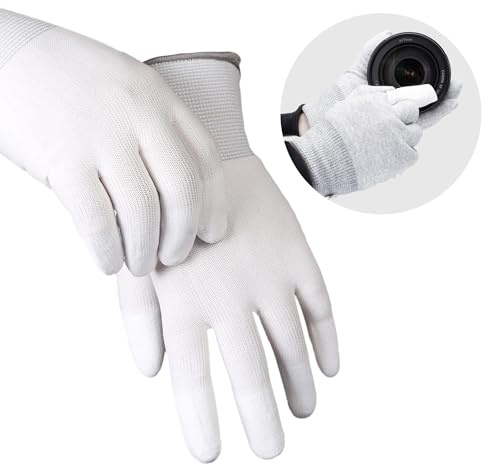 VSGO Guanti di pulizia per fotocamera, guanti di pulizia antistatici professionali, colore bianco, senza polvere, compatibili con fotocamera, sensore di pulizia o altri strumenti di precisione
