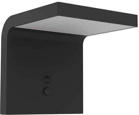 EGLO LED Wandlampe außen Spiante, Outdoor Solarlampe mit Bewegungsmelder, Außenlampe solar aus schwarzem Kunststoff, Außenbeleuchtung IP44