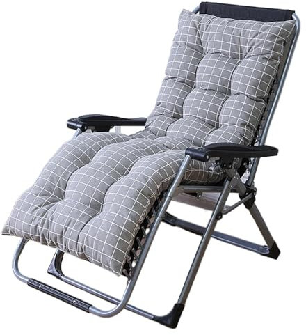 GAOXIAO Liegestuhl Auflage Dicke Polsterung, Rutschfestes Polster Sonnenliege Outdoor Dicke Hochlehner Gartenliegen Auflage, Grau Sofapolster Relaxliegen Kissen Mit Krawatte