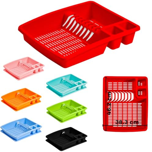 Buzztrove Premium Dish Drainer Rack – Multi-Color Sink Drainer, Draining Board Rack, Dish Drying Rack for Efficient Kitchen Organization