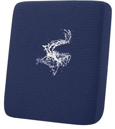 hyha Waterproof Couch Cushion Covers for Pets, Non Slip Sofa Seat Cover for Dogs Washable, Soft Thick Stretch Jacquard Fabric, Sofa Slipcovers with Elastic Bottom (1 Piece for Backrest L, Navy)