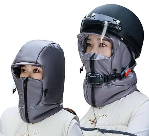 Wintermütze mit Ohrenklappen und Reißverschlüsse Fliegermütze Trappermütze Männer Frauen Bombermütze Einstellbare Russenmütze Winddicht Warm Skimütze für Outdoor Radfahren Motorrad