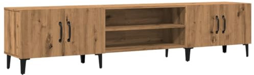 vidaXL Mobile TV Rovere Artigianale 180x31,5x40cm in Legno Multistrato, mobiletto, mobiletto HiFi, Mobile per dispositivi multimediali, Supporto TV