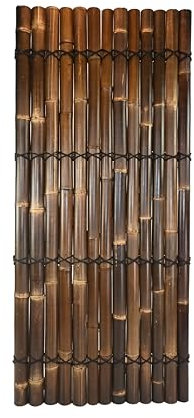 Paravent en bambou noir demi-rond 200 x 90 cm