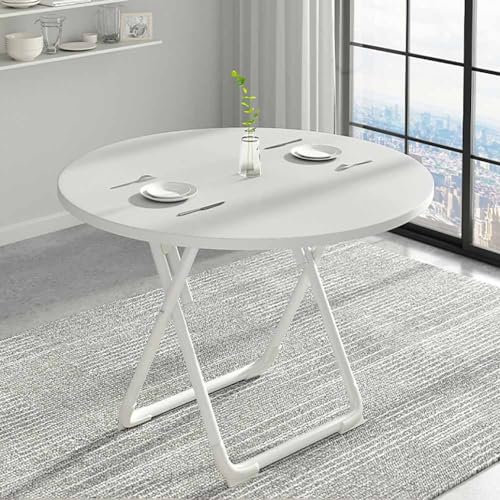 Tragbarer, zusammenklappbarer, runder Gartentisch, φ60/70/80 cm, Couchtisch im modernen Design, Kleiner Esstisch, minimalistischer Laptoptisch mit Metallbeinen für den Innen- und Außenbereic