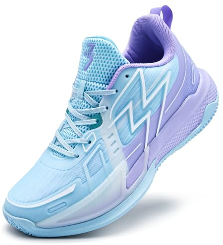 BINQER Chaussures de Basket-Ball for Hommes légères et durables for Les matchs d'entraînement de Sports de Plein air(Blue+Purple-6,38 EU)