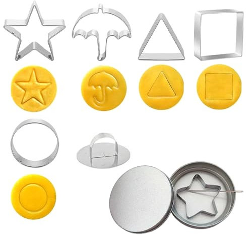 SZSMW 8 Moldes Galletas - Kit de Juego de AzúCar de Calamar - Galletas de AzúCar Coreana - Ideal para Hornear, Cocinar, Hacer Panqueques O Huevos Fritos, Adecuados para Cortar Masa de Galletas