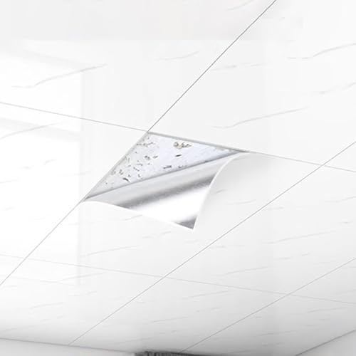 Deckenplatten Selbstklebend Selbstklebende Deckenplatten für Badezimmer - Wasserdichte Styropor-Deckenpaneele mit Marmoroptik, DIY Deckenverkleidung aus Selbstklebenden PVC - Deckenplatten(B,20pcs)