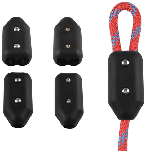 INCREWAY 4 Stück wiederverwendbare Seilklemmen aus Kunststoff, Seilverbinder-Klemmen, geeignet für 9–10 mm Nylonseile oder geflochtene Seile