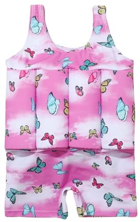 Enfants Bébé Combinaison Flottante Maillot de Bain Une Pièce avec Flotteurs Ajustables Été Costume pour Natation Débutant Garçons Filles