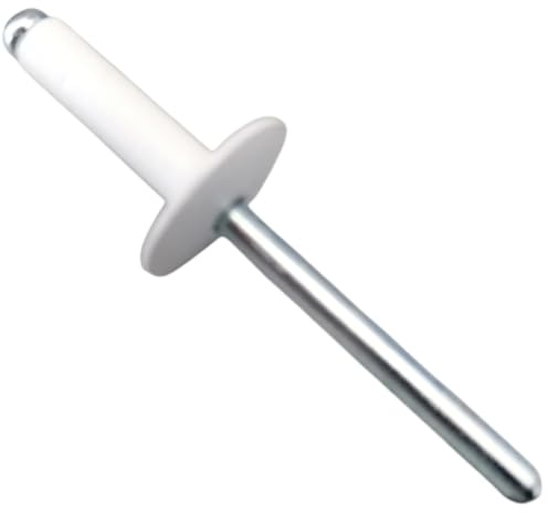 250x Rivets Aluminium Blancs Tête Large 4,8 x 18 mm | Rivets Pop pour Tôle Plastique Carrosserie | Boîte 250 Pièces